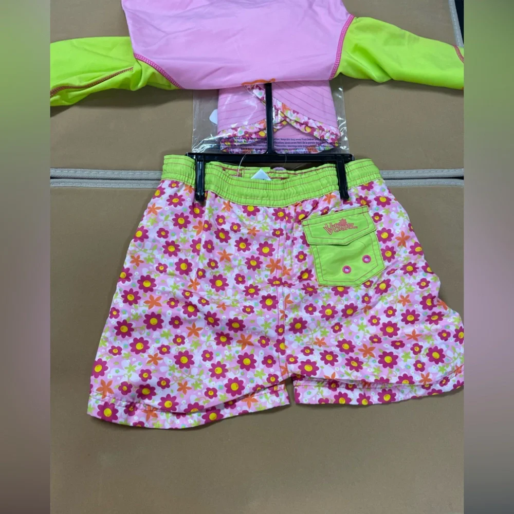 UV Skinz Girls' 3-piece Swim Set. UPF 50+